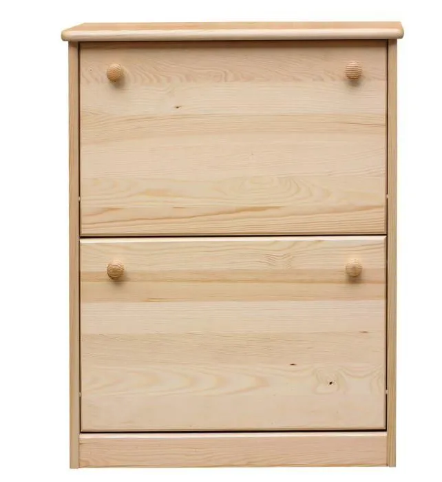 Schuhkommode Schuhschrank Kiefer Holz massiv, Farbe: Natur 80x58x30 cm, Massivholz Schuhschrank Abbildung