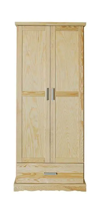 Massivholz-Kleiderschrank Kiefer Natur 195x80x59 cm Abbildung