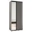 Schiebetürenschrank Mina in weiß mit Spiegel, viel Stauraum, auch für Wohnzimmer geeignet, Anti Staubbürsten, robust, Einlegeböden, 235,2 x 110 x 60 cm