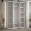 Weißer Schiebetürenschrank Tharo, auch für Wohnzimmer geeignet, Schwarzer Metallgriff, platzsparend, viel Stauraum, Anti Staubbürsten, 235,2 x 180 x 45 cm