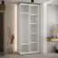 Weißer Schiebetürenschrank Tharo, auch für Wohnzimmer geeignet, Schwarzer Metallgriff, platzsparend, viel Stauraum, Anti Staubbürsten, 235,2 x 120 x 45 cm