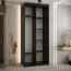 1,2 Meter breiter Kleiderschrank Tharo mit Schiebetüren in Schwarz/Weiß gehalten, moderne Optik, viel Stauraum, auch für Wohnzimmer geeignet, Anti Staubbürsten