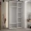 Schiebetürenschrank Tharo mit viel Stauraum in Weiß/Eiche, 235,2 x 140 x 45 cm, Metallgriffe in schwarz, auch für Wohnzimmer geeignet, platzsparend