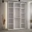 Weißer Schiebetürenschrank Tharo, auch für Wohnzimmer geeignet, Schwarzer Metallgriff, platzsparend, viel Stauraum, Anti Staubbürsten, 235,2 x 180 x 45 cm