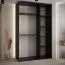 Schwarzer Schiebetürenschrank Tharo, 235,2 x 150 x 45 cm, platzsparend, Anti Staubbürsten, moderne Optik, viel Stauraum, robust, auch für Wohnzimmer geeignet