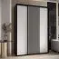 Kleiderschrank Tharo mit Schiebetüren in Weiß/Schwarz gehalten, 235,2 170 x 45 cm, viel Stauraum, auch für Wohnzimmer geeignet, Einlegeböden