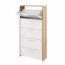 Schuhschrank Belvun 5 | Farbe: Eiche Artisan/Weiß matt | 5 Kippfächer | viel Stauraum auf wenig Fläche | 69 x 25 x 187 cm | Garderobe | Flur