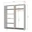 Schiebetürenschrank / Kleiderschrank mit Spiegel Weiß | Gorski 01 | 218 x 183 x 61 cm | 2 Türen | 6 Fächer | viel Platz | Einfarbig | Aluminiumgriffe