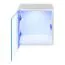 Schlichte Wohnwand Volleberg 01, Farbe: Weiß - Abmessungen: 140 x 260 x 40 cm (H x B x T), mit blauer LED-Beleuchtung