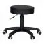 Sitzhocker / Bürohocker mit 5 Rollen Apolo 05, Schwarz, in Leder-Optik, Sitzfläche Ø 35 cm, bis 100 KG belastbar, Gasdruckfeder, Sitzhöhe 44 bis 55 cm