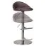 Thekenhocker mit Rückenlehne, Farbe: Braun / Silber, Höhenverstellbar & 360° Drehbar