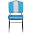 Esszimmerstuhl im Retro Design, Farbe: Blau / Weiß / Chrome, mit Gestell aus Metall