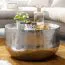 Wohnzimmertisch, Farbe: Silber - Abmessungen: 60 x 60 x 35 cm (B x T x H)