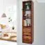 Wandregal aus Sheesham Massivholz, Farbe: Sheesham - Abmesungen: 150 x 35 x 30 cm (H x B x T)