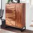 Schuhschrank aus Sheesham Massivholz, Farbe: Sheesham - Abmessungen: 120 x 88 x 40 cm (H x B x T)
