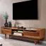TV-Unterschrank / Lowboard, Farbe: Sheesham, teilmassiv - Abmessungen 43 x 145 x 35 cm (H x B x T)