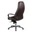 Schreibtischstuhl mit hoher Rückenlehne Apolo 69, Farbe: Braun / Chrom, ergonomisch angeordnete Bedienelemente