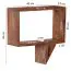 Wandregal 2 teilig in Sprechblasen-Form, Farbe: Sheesham - Abmessungen: 49 x 50 x 13 cm (H x B x T), aus Sheesham Massivholz