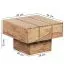 Massiver Beistelltisch aus Akazie Vollholz, Farbe: Akazie - Abmessungen: 30 x 44 x 44 cm (H x B x T), mit einzigartiger Maserung