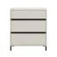 Kommode | Farbe: Kaschmir | 3 Schubladen | Maße: 80 x 40 x 90 cm | ABS-Kanten | modernes Design | Beine: Schwarz | für Schlafzimmer