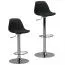 Eleganter Barhocker Apolo 126, Farbe: Schwarz / Chrome, Fußplatte mit gummierter Umrandung