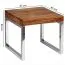 Massivholz Beistelltisch Apolo 184, Farbe: Sheesham / Chrome - Abmessungen: 40 x 45 x 45 cm (H x B x T), Gefertigt in Handarbeit