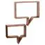 Wandregal 2 teilig in Sprechblasen-Form, Farbe: Sheesham - Abmessungen: 49 x 50 x 13 cm (H x B x T), aus Sheesham Massivholz