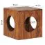 Quadratischer Beistelltisch mit interessanter Optik, Farbe: Sheesham - Abmessungen: 35 x 35 x 35 cm (H x B x T), aus Sheesham Massivhol