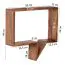 Wandregal 2 teilig in Sprechblasen-Form, Farbe: Sheesham - Abmessungen: 49 x 50 x 13 cm (H x B x T), aus Sheesham Massivholz