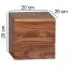 Handgefertigtes 4 teiliges Wandregal, Farbe: Sheesham - Abmessungen: 25 x 25 x 25 cm (H x B x T), aus Sheesham Massivholz