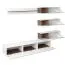 Wohnwand Mondura | Sea Wood Vintage-Korpus mit weißen UV-Hochglanzfronten | 240 x 40 x 150 cm | Push-to-open