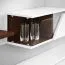 Wohnwand Mondura | Sea Wood Vintage-Korpus mit weißen UV-Hochglanzfronten | 240 x 40 x 150 cm | Push-to-open