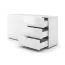 Kommode / Sideboard Beldran | Weiße UV Hochglanzlackierung | Push to Open | 3 Schubladen | 2 Türen | 2 Fächer | 180 x 43 x 87 cm