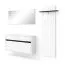 Garderobe Komplett - Set Palvudo | Farbe: Weiß Hochglanz / Schwarz | 3-teilig | 2 Schubladen | 3 große Fächer | Kleiderstange | 2 Türen |