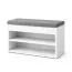 Sitzbank mit Stauraum / Schuhschrank 60 | Farbe: Nimfea alba | 2 Fächer | weicher grauer Stoffbezug | 60 x 32 x 48,6 cm | Sitzbank zum aufklappen