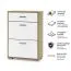 Schuhschrank Stepino | Farbe: Eiche Artisan / Weiß matt | 2 Klappfächer | 1 Schublade |Garderobe | 60 x 30 x 88,5 cm | Flur
