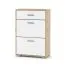 Schuhschrank Stepino | Farbe: Eiche Artisan / Weiß matt | 2 Klappfächer | 1 Schublade |Garderobe | 60 x 30 x 88,5 cm | Flur
