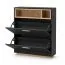 Schuhschrank Zonza | Farbe: Anthrazit matt / Eiche Artisan | 2 Kippschuhfächer | 2 offene Fächer | 85 x 32 x 109 | Garderobe