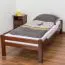 Einzelbett "Easy Premium Line" K1/1n, Buche Vollholz massiv Dunkelbraun - Maße: 90 x 200 cm