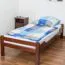 Einfaches Jugendbett / Kinderbett "Easy Premium Line" K1/1n, Buchenholz massiv, Dunkelbraun - Matratzenmaße 90 x 200 cm, elegant