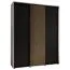 Kleiderschrank Mina in Weiß/Eiche mit Schiebetüren, viel Stauraum, Metallgriffe in Schwarz, moderne Optik, Anti Staubbürsten, 235,2 x 200 x 60 cm