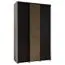 Kleiderschrank Tharo in Weiß/Schwarz, 235,2 x 160 x 45 cm, viel Stauraum, auch für Wohnzimmer geeignet, schwarzer Metallgriff, Anti Staubbürsten