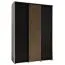 Schiebetürenschrank Mina in Schwarz/Weiß, Front aus laminierter Platte, Anti Staubbürsten, schwarze Metallgriffe, platzsparend, 235,2 x 180 x 60 cm