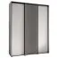 Weißer Schiebetürenschrank Tharo, auch für Wohnzimmer geeignet, Schwarzer Metallgriff, viel Stauraum, platzsparend, 235,2 x 190 x 45 cm, moderne Optik
