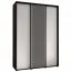 Schiebetürenschrank Tharo in Schwarz/Weiß, auch für Wohnzimmer geeignet,  Anti Staubbürsten, schwarze Metallgriffe, platzsparend, 235,2 x 180 x 45 cm