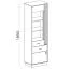 Hohe Vitrine mit genügend Stauraum Niel 03, Farbe: Eiche / Anthrazit - Abmessungen: 195 x 60 x 40 cm (H x B x T)