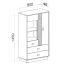 Vitrine mit genügend Stauraum Niel 04, Farbe: Eiche / Anthrazit - Abmessungen: 145 x 80 x 40 cm (H x B x T)