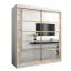 Schiebetürenschrank / Kleiderschrank Aizkorri 04B mit Spiegel, Farbe: Weiß matt / Eiche Sonoma - Abmessungen: 200 x 180 x 62 cm (H x B x T)
