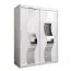 Schiebetürenschrank / Kleiderschrank Hacho 03 mit Spiegel, Farbe: Weiß matt - Abmessungen: 200 x 150 x 62 cm ( H x B x T)