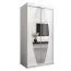 Schiebetürenschrank / Kleiderschrank Calvitero 01 mit Spiegel, Farbe: Weiß matt - Abmessungen: 200 x 100 x 62 cm ( H x B x T)